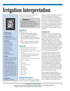 "Irrigation Interpretation" Activity, PDF DOWNLOAD