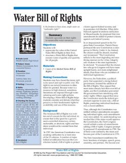 "Water Bill of Rights" Activity, PDF DOWNLOAD